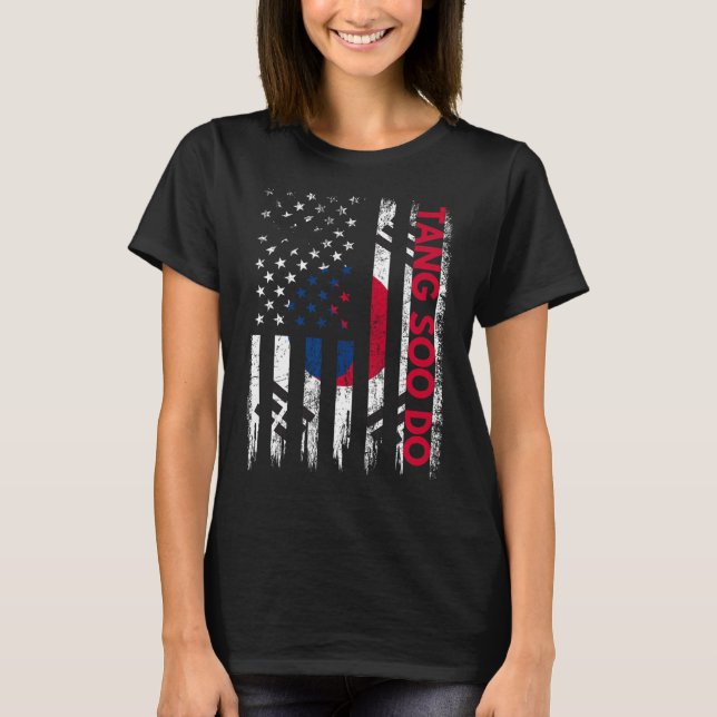Tang Soo Do Karate Martial Arts Training Korean Fl T-Shirt (Vorderseite)