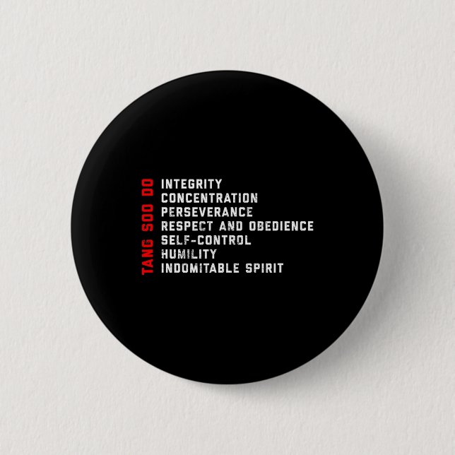 Tang Soo Do Martial Arts 7 Tenets Button (Vorderseite)