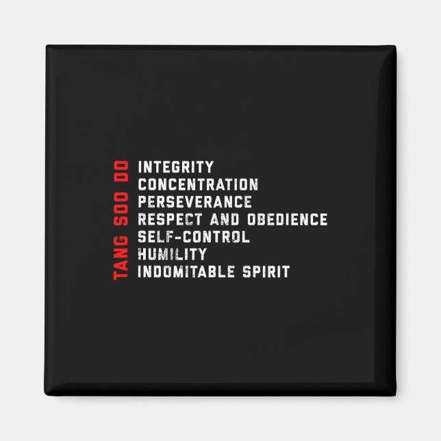 Tang Soo Do Martial Arts 7 Tenets Magnet (Vorne)