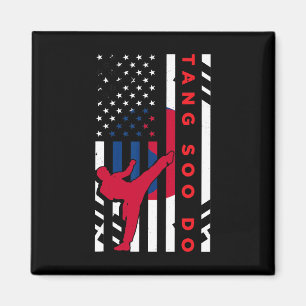 Tang Soo Do Martial Arts Karate American Flag Wome Magnet