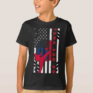 Tang Soo Do Martial Arts Karate American Flag Wome T-Shirt