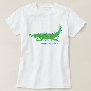 Tangée en T-shirt bleu