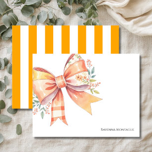 Tangerine Chic Großes Blumen-Schleifen-Dankeskarte Mitteilungskarte