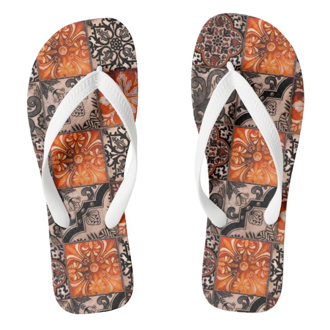 Tangerine-Fliese Flip Flops (Fußbett)