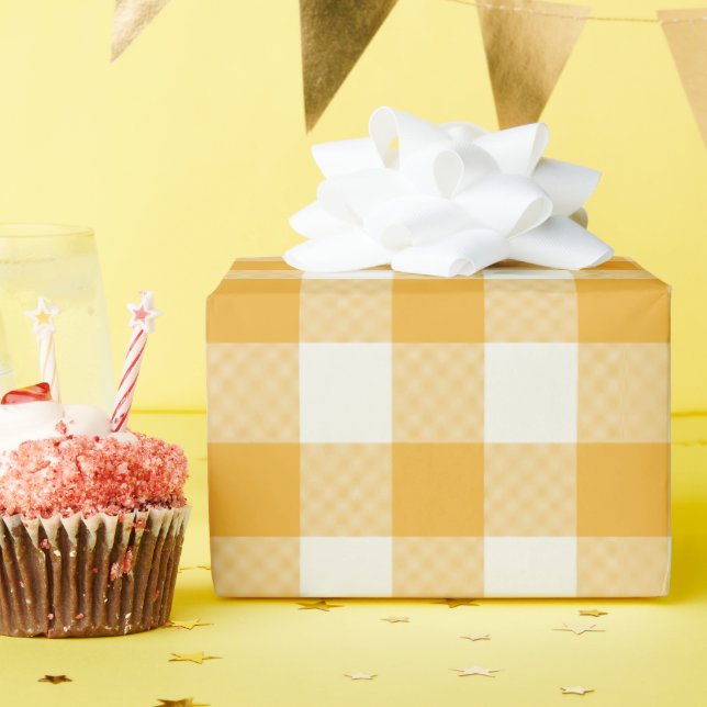 Tangerine Gingham - Geschenkpapier (Geburtstagsparty)