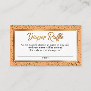 Tangerine Gold Konfetti-Windel-Raffle-Ticketkarten Begleitkarte