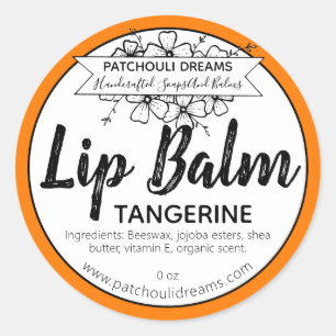 Tangerine Lip Balm Étiquette personnalisé fait mai