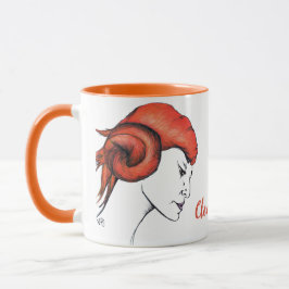 Tangerine Orange Haired Woman Portrait Pop Art Tasse