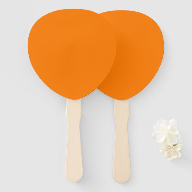 Tangerine Orange Paddle Fan for Elegant Event Comf Fächer (Vorne und Hinten)