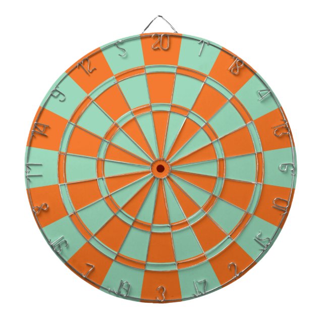 Tangerine Orange und Mintgrün Farbe Dartscheibe (vorne)