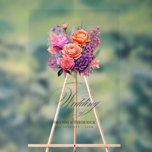 Tangérine, rose chaud et Mariage royal de fleurs v