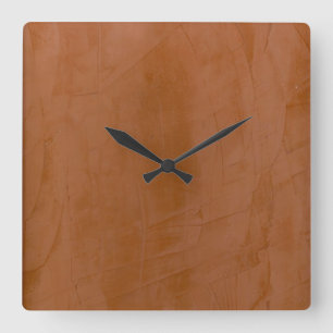 Tangerine Venetian Putz-Uhr Quadratisch Quadratische Wanduhr