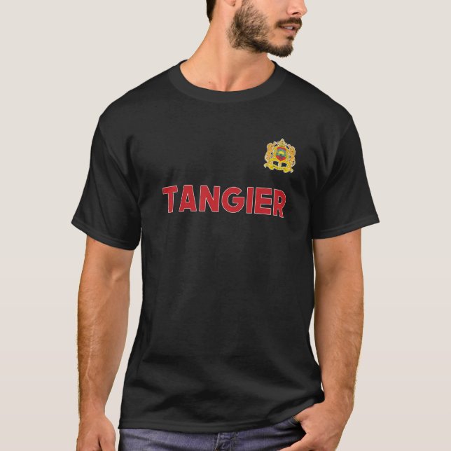 Tangier Marokko National Flag Herz Emblem Wappen T-Shirt (Vorderseite)