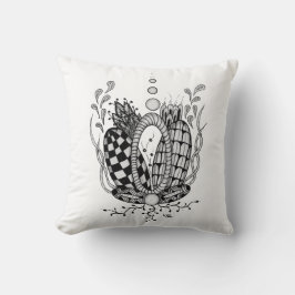 Tangle Art: Florales Design, Ovale -  Kissen