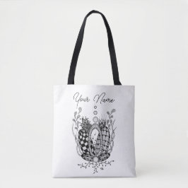 Tangle Art: Florales Design, Ovale -  Tasche