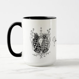 Tangle Art: Florales Design, Ovale -  Tasse