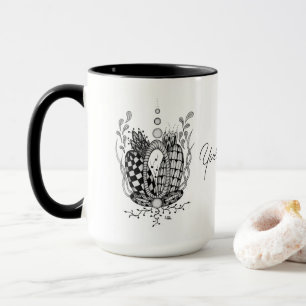 Tangle Art: Florales Design, Ovale - Tasse