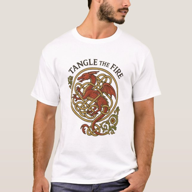 Tangle The Fire Celtic Knot Emblem T-Shirt (Vorderseite)