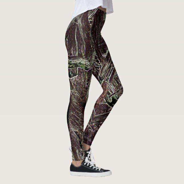 Tangled Branches Abstract 101  Green Leggings (Droite)