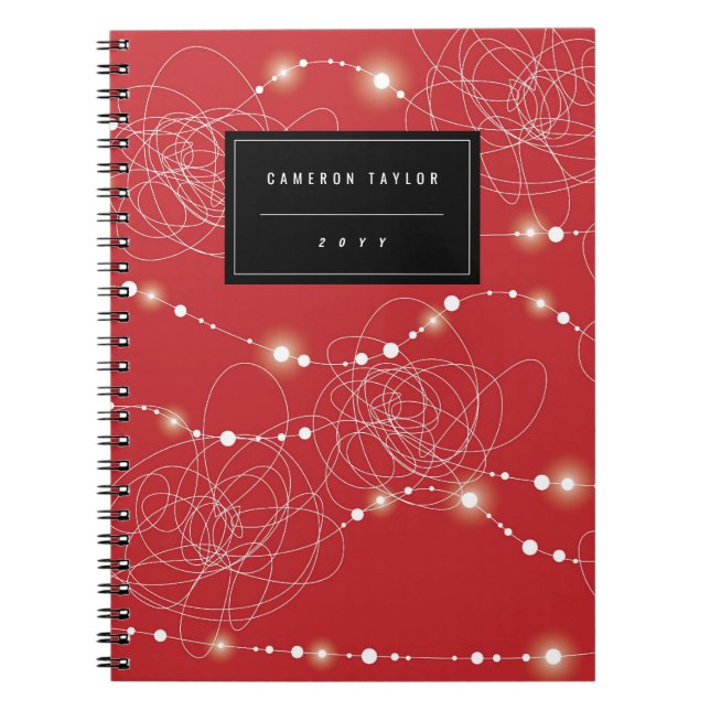 Tangled Bright Fairy Lights Glow Holiday Notizblock (Vorderseite)