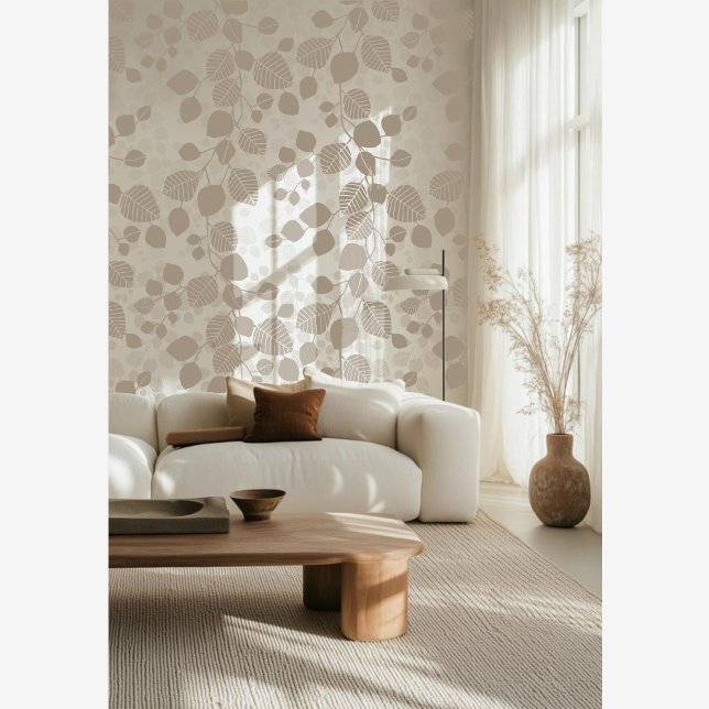 Tangled Foliage Canopy Soft Monochrome Tapete (Von Creator hochgeladen)