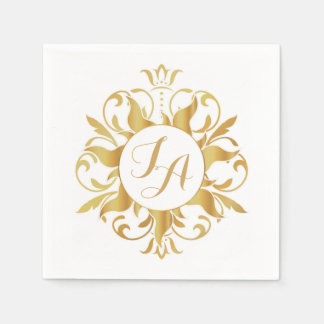 Tangled Sun Monogram Napkins Serviette