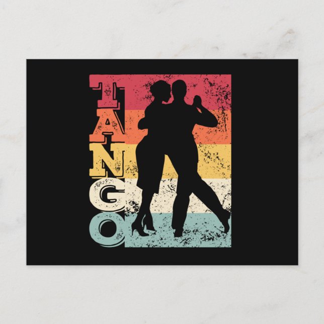 Tango Argentino Retro Vintage Tango Vals Tango Postkarte (Vorderseite)