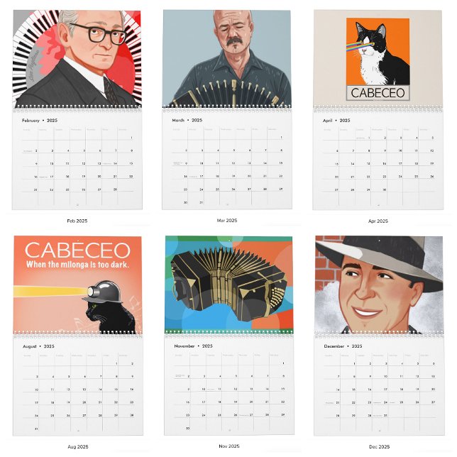 Tango Art Seulement 2025 Deux Page Calendrier Moye (Tango Art 2025 Calendar - Art Only)