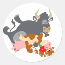 Tango! Aufkleber (Stier und Cartoon)