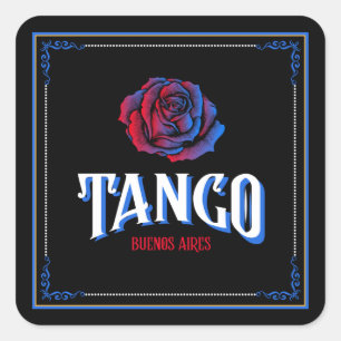 Tango Buenos Aires Fileteado Porteño Quadratischer Aufkleber