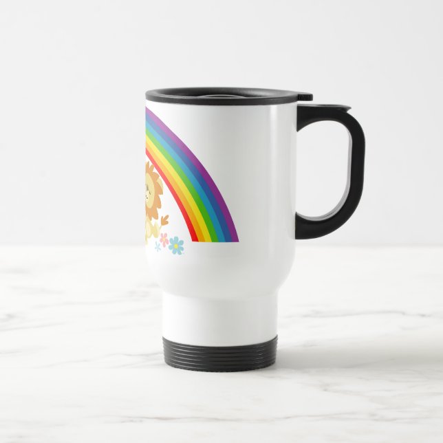 Tango-Cute Arc-en-Ciel Cartoon Lions Commuter Mug (Droite)