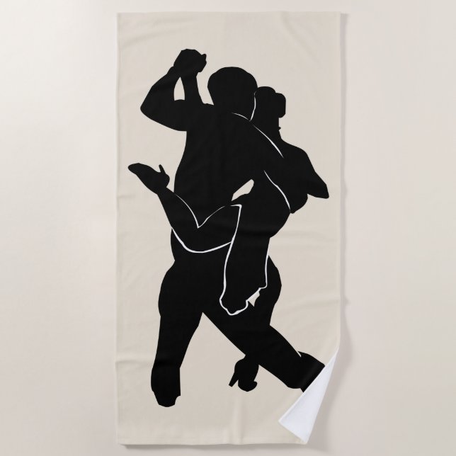 Tango Dancer Couple Beach Handtuch Custom Colors (Vorderseite)