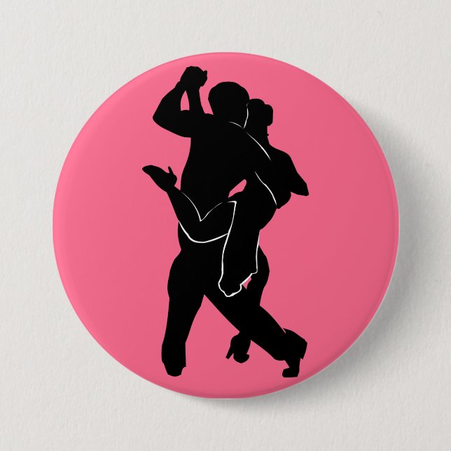 Tango Dancer Couple Pink Button - Ihre Farbe (Vorderseite)