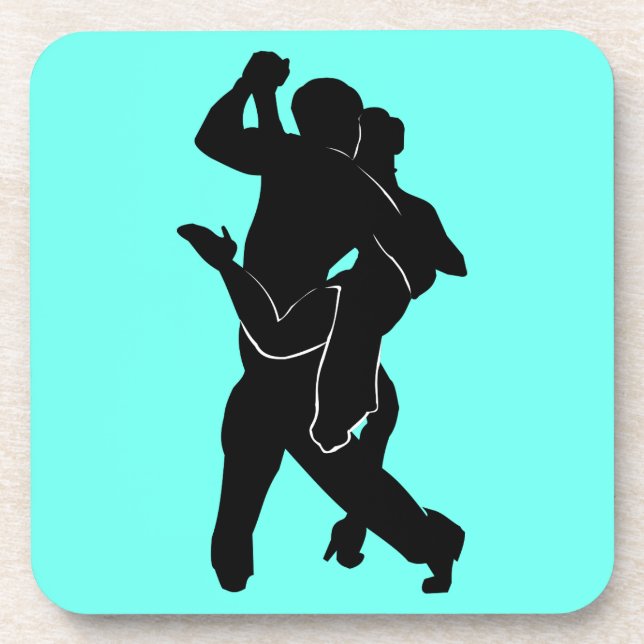 Tango Dancers Couple Turquoise Untersetzer Your Co (Vorderseite)