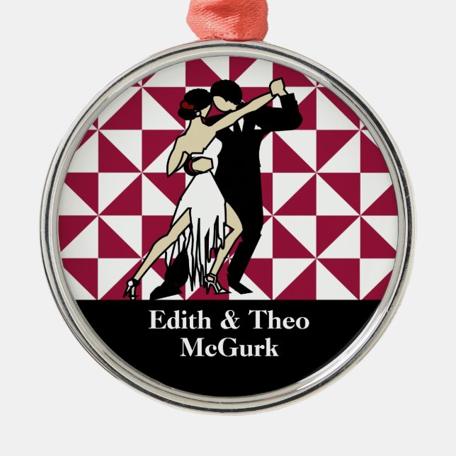 Tango Dancers Ornament Aus Metall (Vorne)
