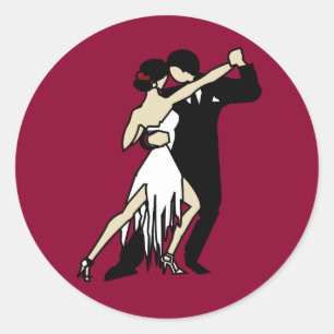 Tango Dancers Runder Aufkleber
