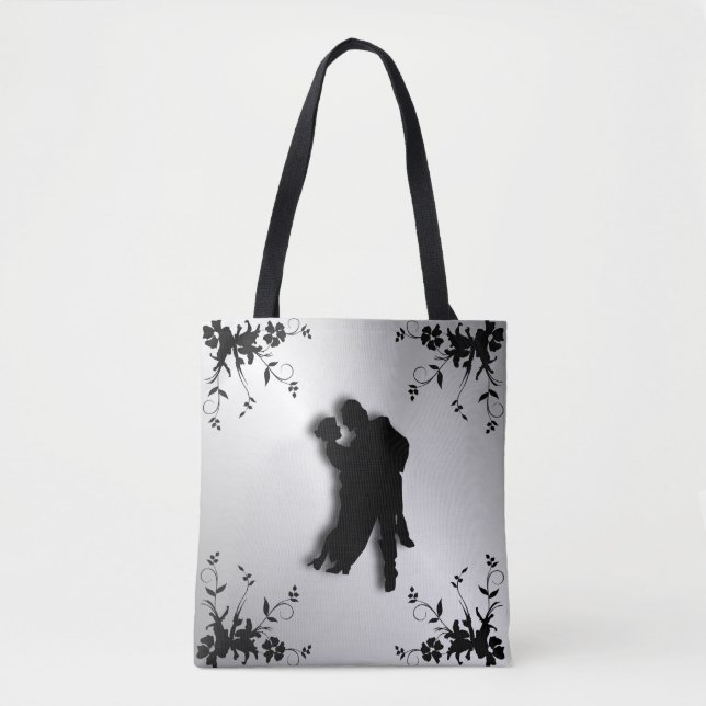 Tango Dancers Silhouette 1 Silver Tasche (Vorderseite)