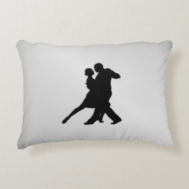 Tango Dancers Silhouette 2 Silver Dekokissen