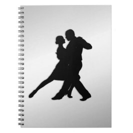Tango Dancers Silhouette 2 Silver Notizblock