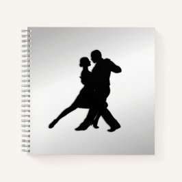 Tango Dancers Silhouette 2 Silver Notizbuch