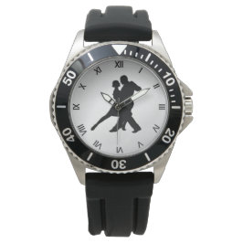 Tango Dancers Silhouette Armbanduhr