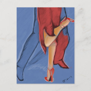 Tango Dancing Postkarte