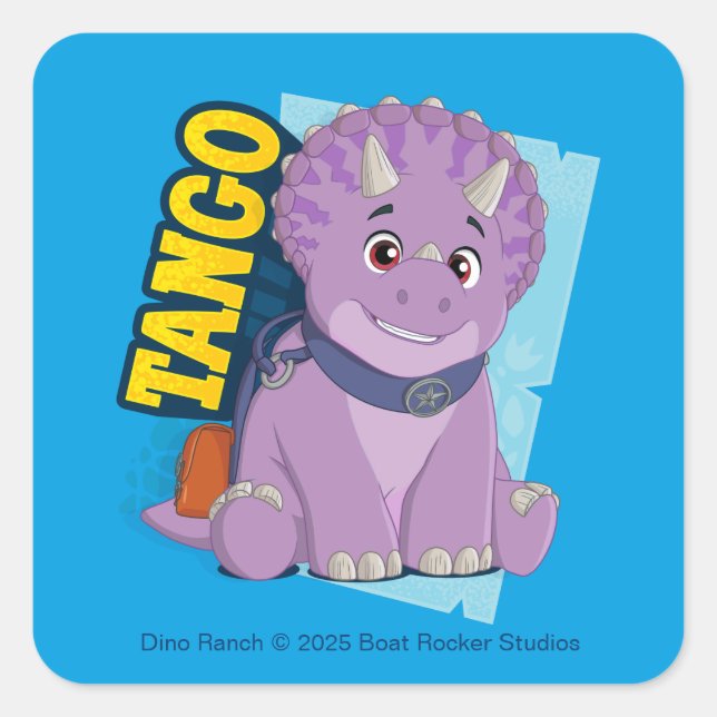 Tango | Dino Ranch Quadratischer Aufkleber (Vorderseite)
