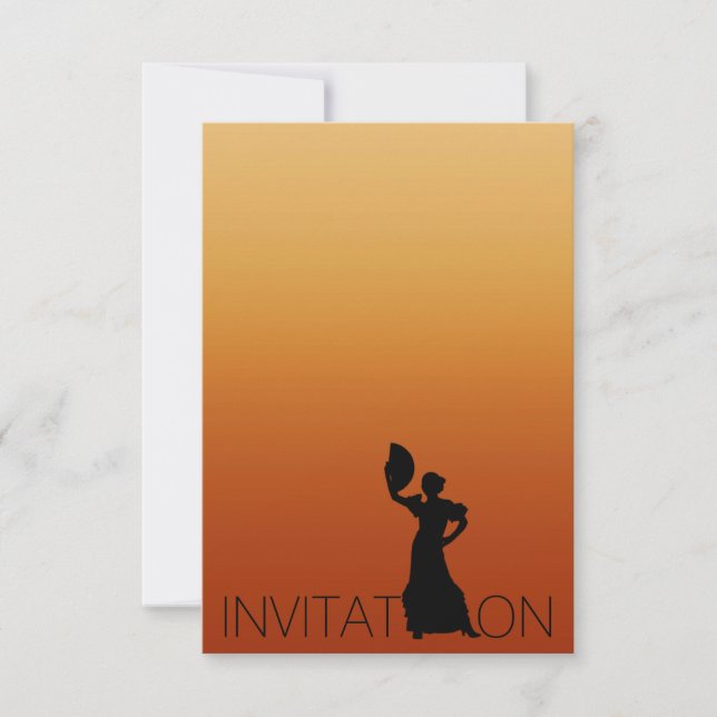 Tango Flamenco Latin Dance Party Brown Ombre Einladung (Vorderseite)