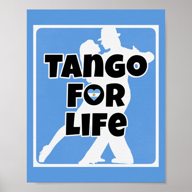 Tango für Life Blue Argentina Herzchen Couple Poster (Vorne)