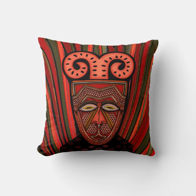 Tango Khȃ mé Tribal Mask Kissen (Vorderseite)