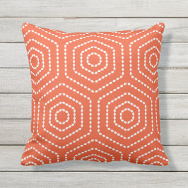Tango Orange geometrisches Muster Außenpolster Kissen Für Draußen