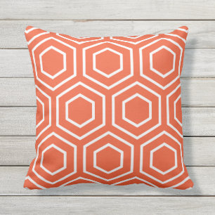 Tango-orange geometrisches Muster-Kissen im Freien Kissen Für Draußen