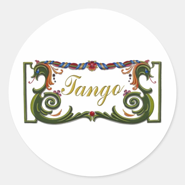 Tango Original Design! Runder Aufkleber (Vorderseite)