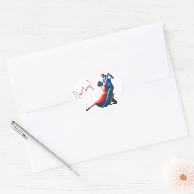 Tango-Tänzer - Handmalerei Herz-Aufkleber (Umschlag)
